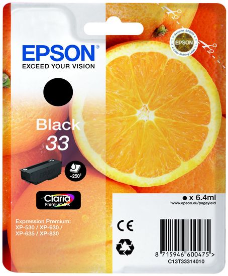 Epson Singlepack Black 33 Claria Premium (C13T33314010)