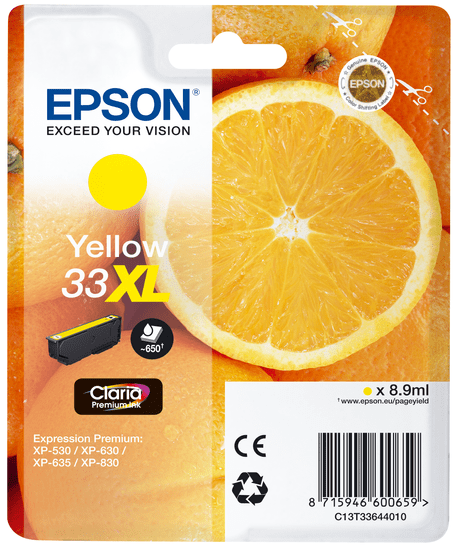 Epson Singlepack Yellow 33XL Claria Premium (C13T33644010)