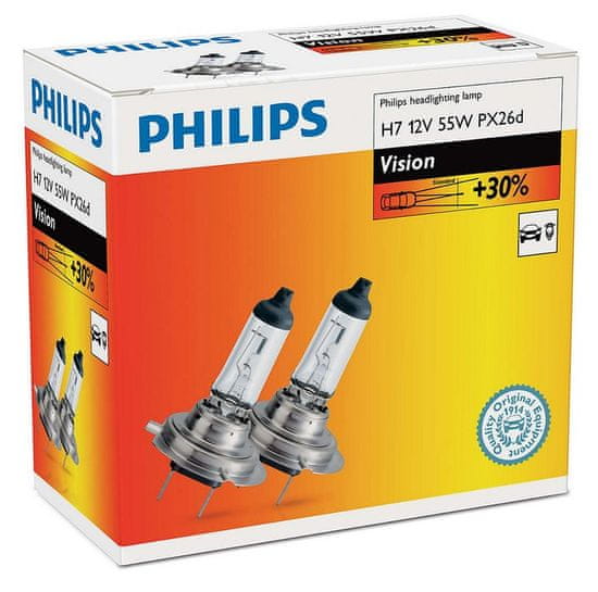 Philips Vision H7, 12 V, 55 W, 2 ks