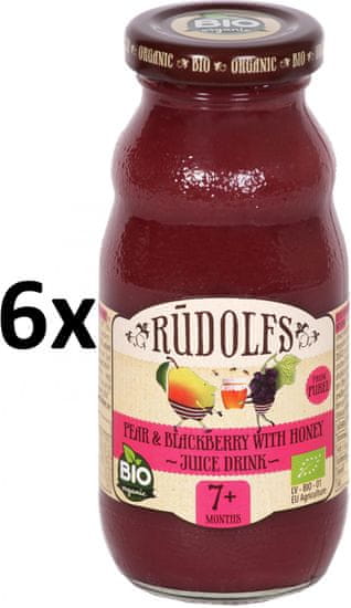RUDOLFS Dětský juice hruška+ostružina+med - 6x190 g