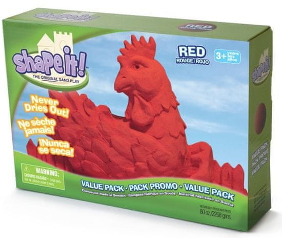 Montessori pomůcky Shape it! písek - červený (2,3 kg)