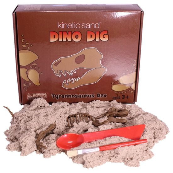 Montessori pomůcky Dino Dig T-Rex (sada s kinetickým pískem)