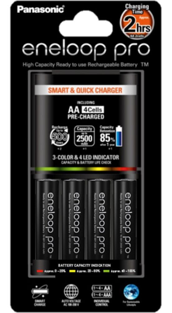 Panasonic Smart & Quick charger 4x AA 2500 mAh