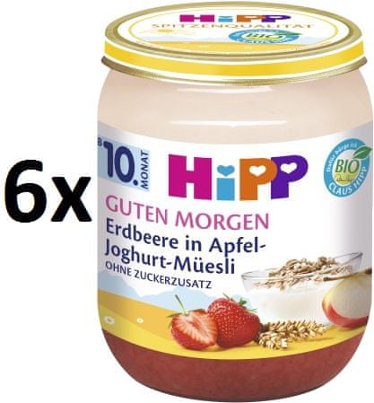 HiPP BIO Müsli, jahody a jogurt - 6 x 160g