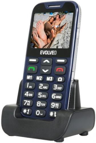 Evolveo EasyPhone XD, modrá, nabíjecí stojánek - rozbaleno