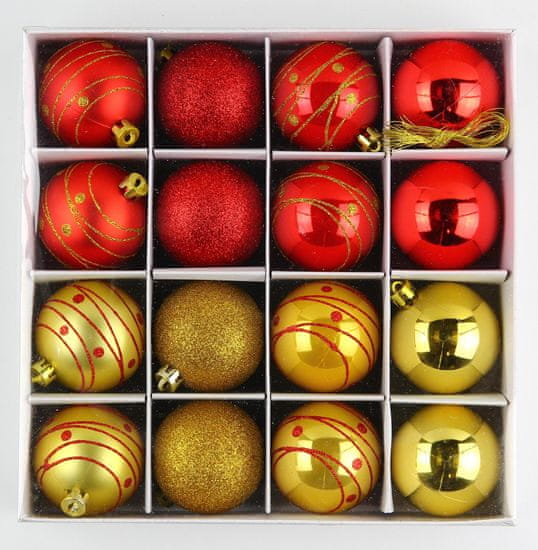 Seizis Set vánočních koulí červenozlaté 16 ks