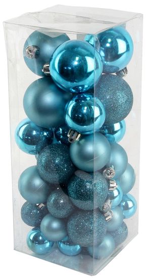 Seizis Set vánočních koulí modré 40 ks - rozbaleno