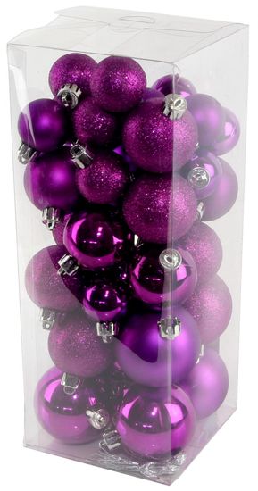 Seizis Set vánočních koulí fialové 40 ks