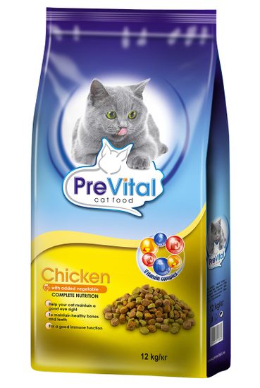 PreVital Granule pro kočku s kuřecím a zeleninou 12 kg