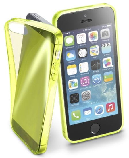 CellularLine zadní kryt, FLUO, Apple iPhone 5/5S/SE, žlutá