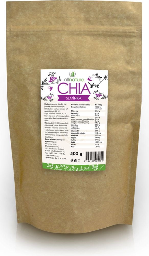 Levně Allnature Chia semínka 500 g