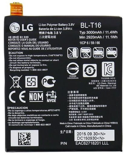 LG baterie, BL-T16, 3000mAh, Li-Ion, BULK - použité