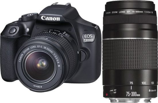 Canon EOS 1300D + 18-55 DC + 75-300 DC - rozbaleno