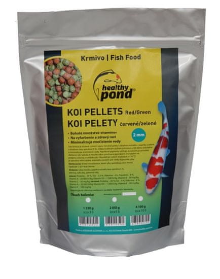 Healthy Pond Koi pelety plovoucí červené/zelené 2 mm, 5 l (X035)