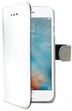 Celly Pouzdro Wally, Apple iPhone 7, PU kůže, bílé