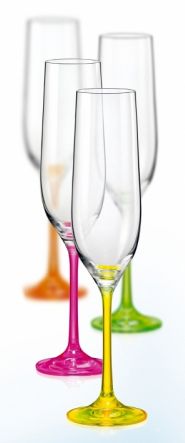 Crystalex sklenice na sekt Neon 190 ml, 4 ks
