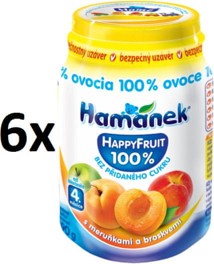 Hamánek Happy Fruit s meruňkami a broskvemi 6x190g
