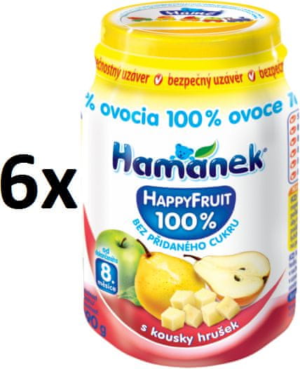 Hamánek Happy Fruit s kousky hrušek 6x190g