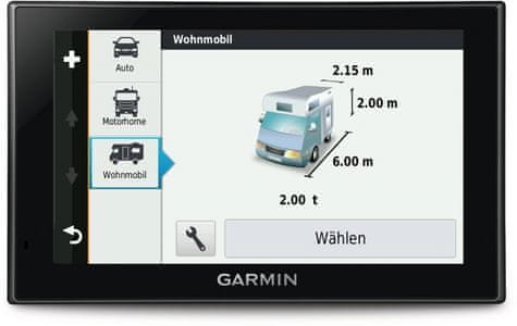 GPS navigace Garmin Camper 660T-D Lifetime Europe45, mapa Evropy s aktualizacemi, couvací kamera, pro karavany, upozornění na radary