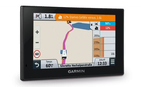 GPS navigace pro karavany Garmin Camper 660T-D Lifetime Europe45, digitální dopravní informace, databáze kempů, hotelů, restaurací