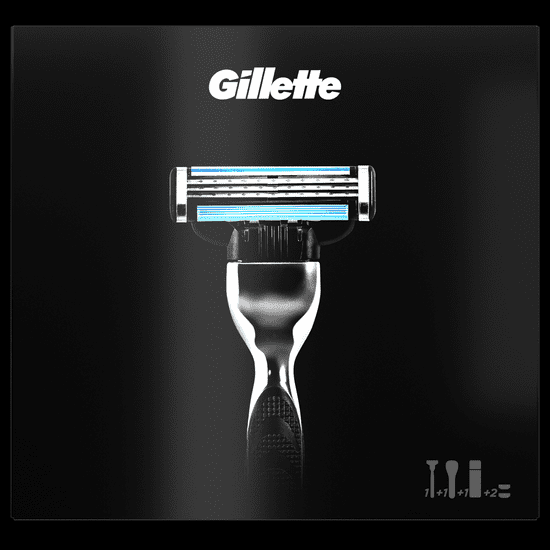 Gillette Mach3 Holicí strojek + náhradní hlavice 2 kusy + Extra Comfort Gel na holení 75 ml Dárková sada