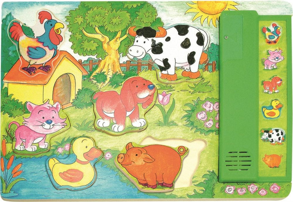 Woody Muzikální puzzle zelené - Zvířátka