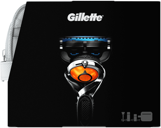 Gillette Fusion Proglide Holicí strojek + Gel na holení 75 ml + Balzám po holení 50 ml + Cestovní taška