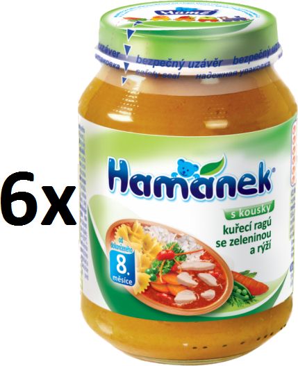 Hamánek Kuřecí ragú se zeleninou a rýží 6x190g