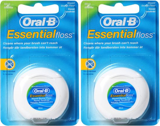 Oral-B Dentální nit Essential Floss Mint 2x 50 m
