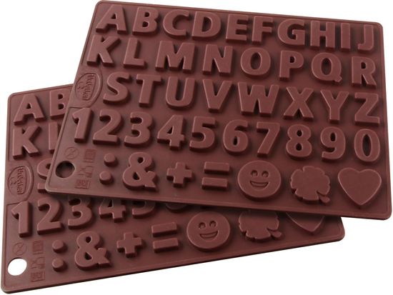Dr.Oetker Silikonová forma na čokoládu čísla a písmenka 2 ks