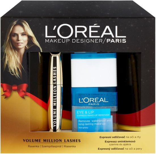 L’Oréal Make-up Designer jemný odličovač očí 125 ml + řasenka Volume Million Lashes Dárková sada