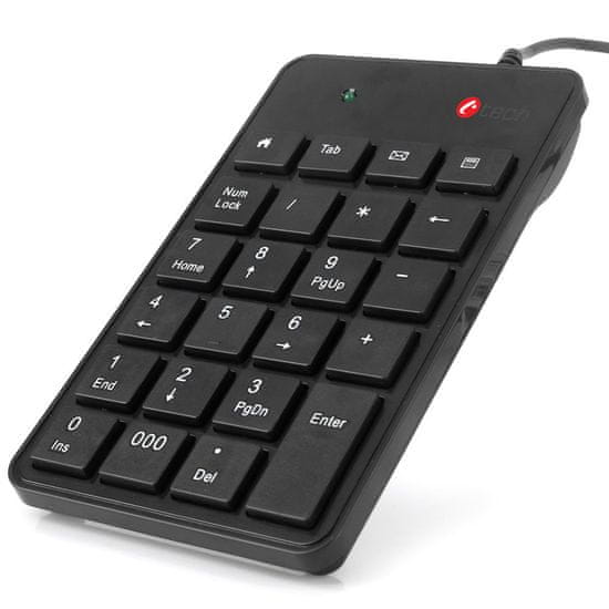 C-Tech Klávesnice numerická, 23 kláves, USB slim černá (KBN-01)