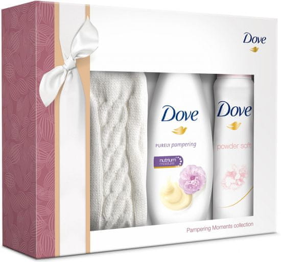 Dove Purely Pampering Peony Sprchový gel 250 ml + Antiperspirant Powder Soft 150 ml + Dámské ponožky