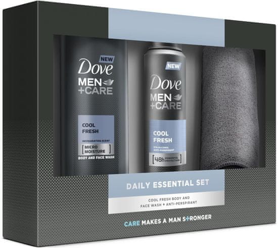 Dove Men + Care Cool Fresh s ručníkem Sprchový gel 250 ml + Antiperspirant ve spreji 150 ml Dárková sada