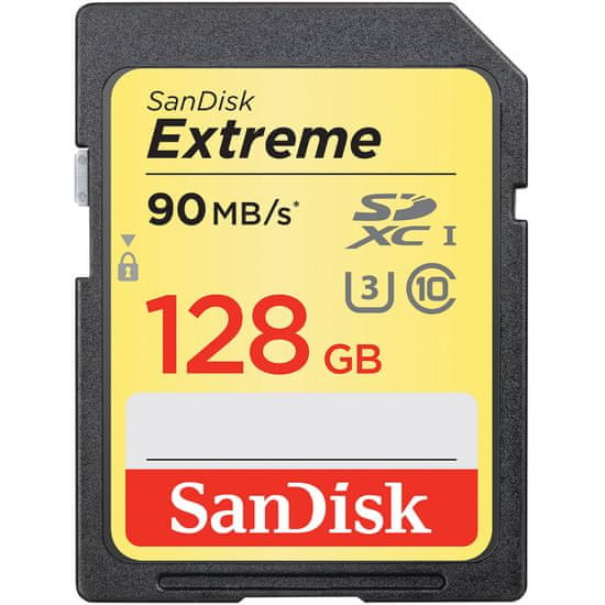 SanDisk SDXC Extreme 128GB 90MB/s UHS-I U3 V30 (SDSDXVF-128G-GNCIN)