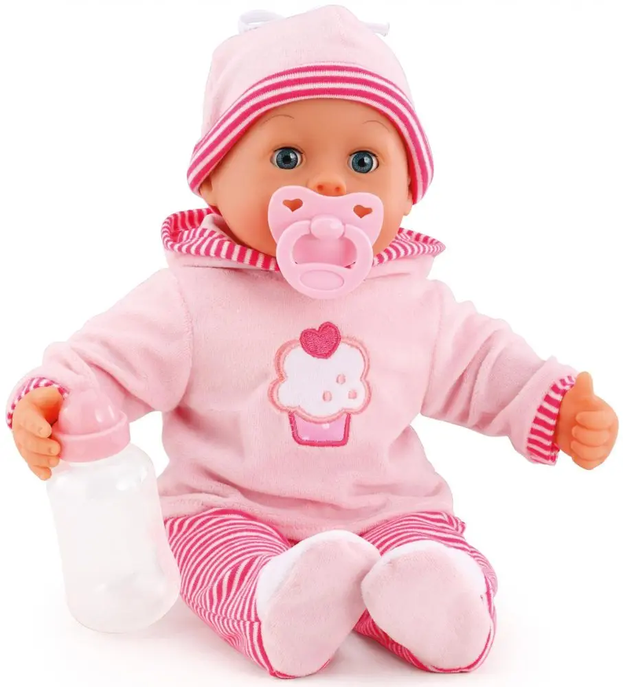 Levně Bayer Design First Words Baby panenka světle růžová, 38 cm