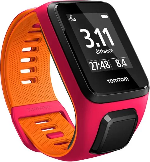 TomTom "Runner 3 Cardio + Music GPS, pink/orange, ""S"" - rozbaleno"