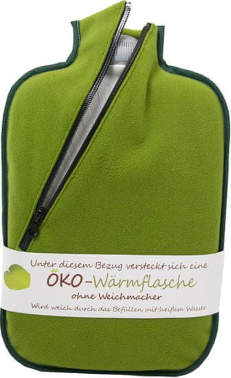 Hugo Frosch Termofor Eco Classic Comfort se softshellovým obalem na zip - zelený
