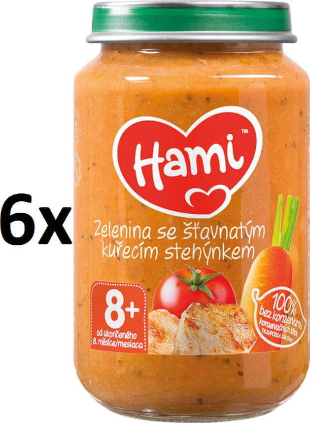 Levně Hami Zelenina se šťavnatým kuřecím stehýnkem - 6 x 200g