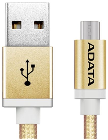 Adata kabel Micro USB, pletený, 1 m, zlatý