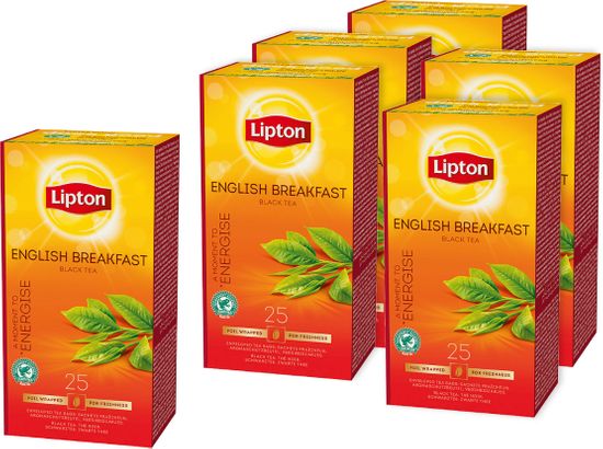 Lipton English Breakfast černý čaj 6x 25 sáčků