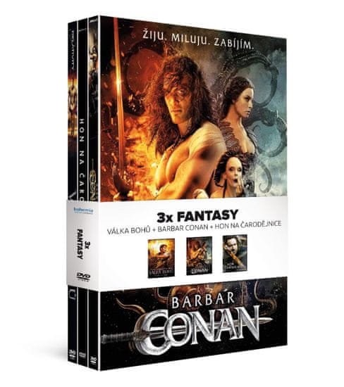3x Fantasy (3DVD): Barbar Conan + Válka bohů + Hon na čarodejnice - DVD