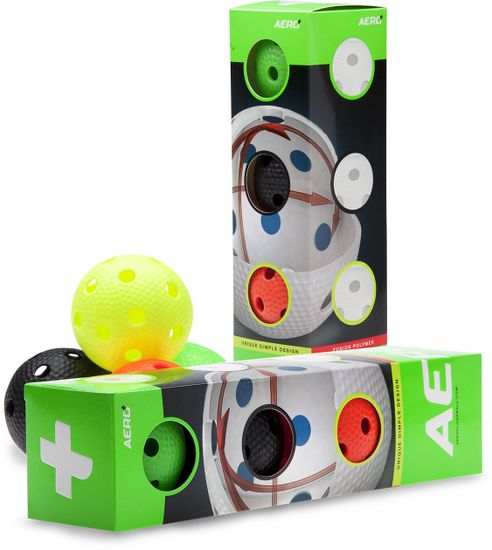 Salming Aero Plus Ball 4-pack, colour mix