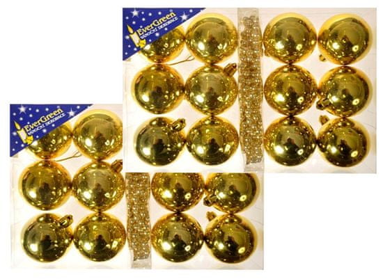 EverGreen Sada koulí s řetězem 2x 13 ks zlatá