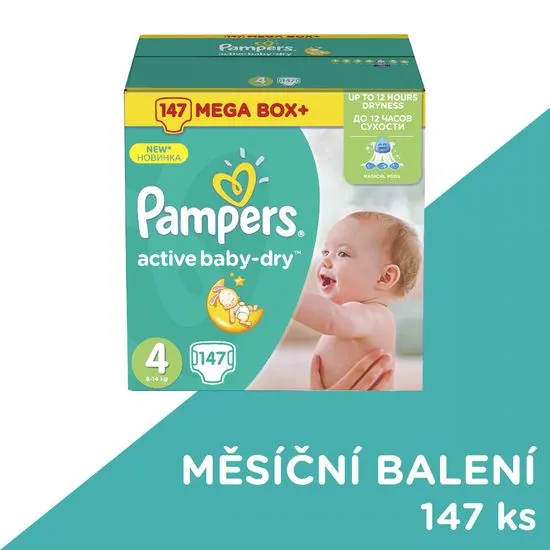 Pampers Pleny Active Baby 4 Maxi (7-14kg) Megabox Plus - 147 ks
