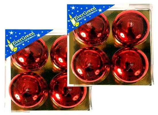 EverGreen Čajová svíčka reliéf lesk 2x 4 ks červená
