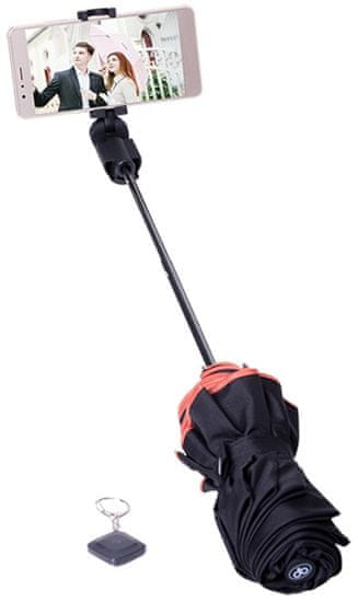 Papaler deštník a bluethooth selfie držák v jednom, černý