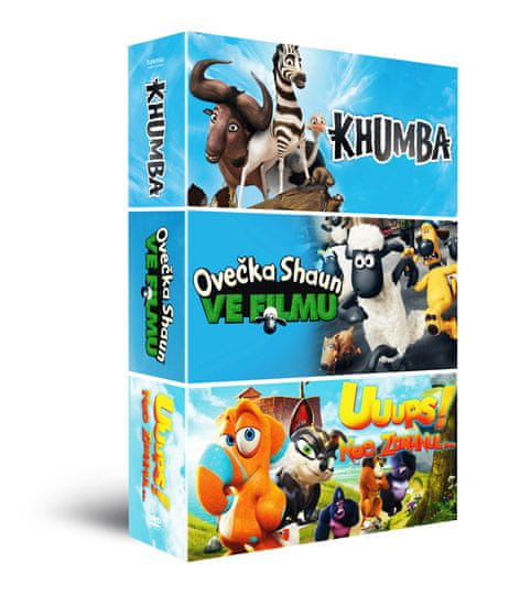 Animáky kolekce II. (3DVD): Ovečka Shaun + Khumba + Uuups! Noe zdrhnul… - DVD