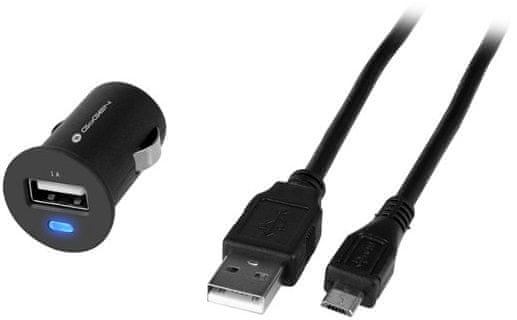 GoGEN autonabíječka CH 12 C, 1 x USB port + 1,2 m microUSB kabel, 1 A, černá