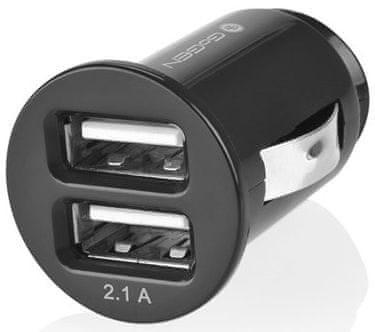 GoGEN autonabíječka CH 21, 2 x USB port, 2,1 A + 1 A, černá